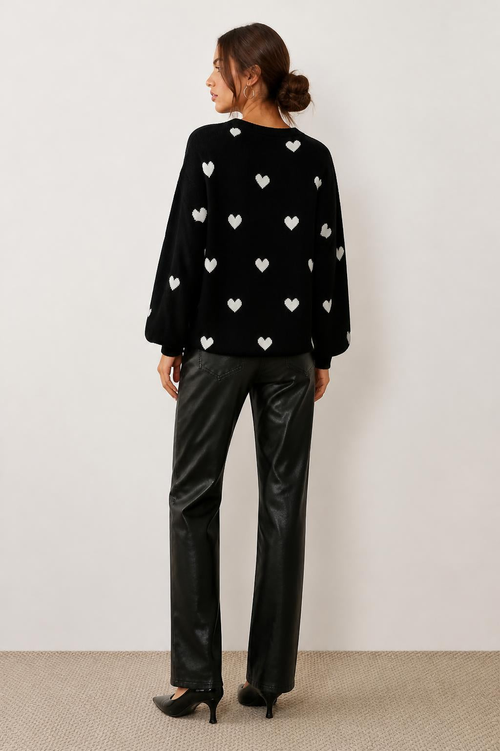 Sophia | Crew Neck Sweater, Western Casual Long Sleeve - back view