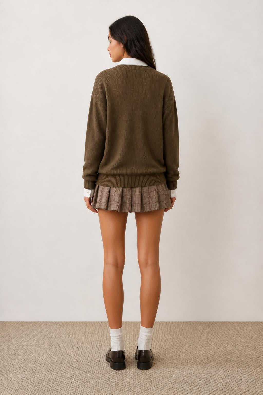Sofia | Heart Sweater, Oversized Heart-Print Knit - back view