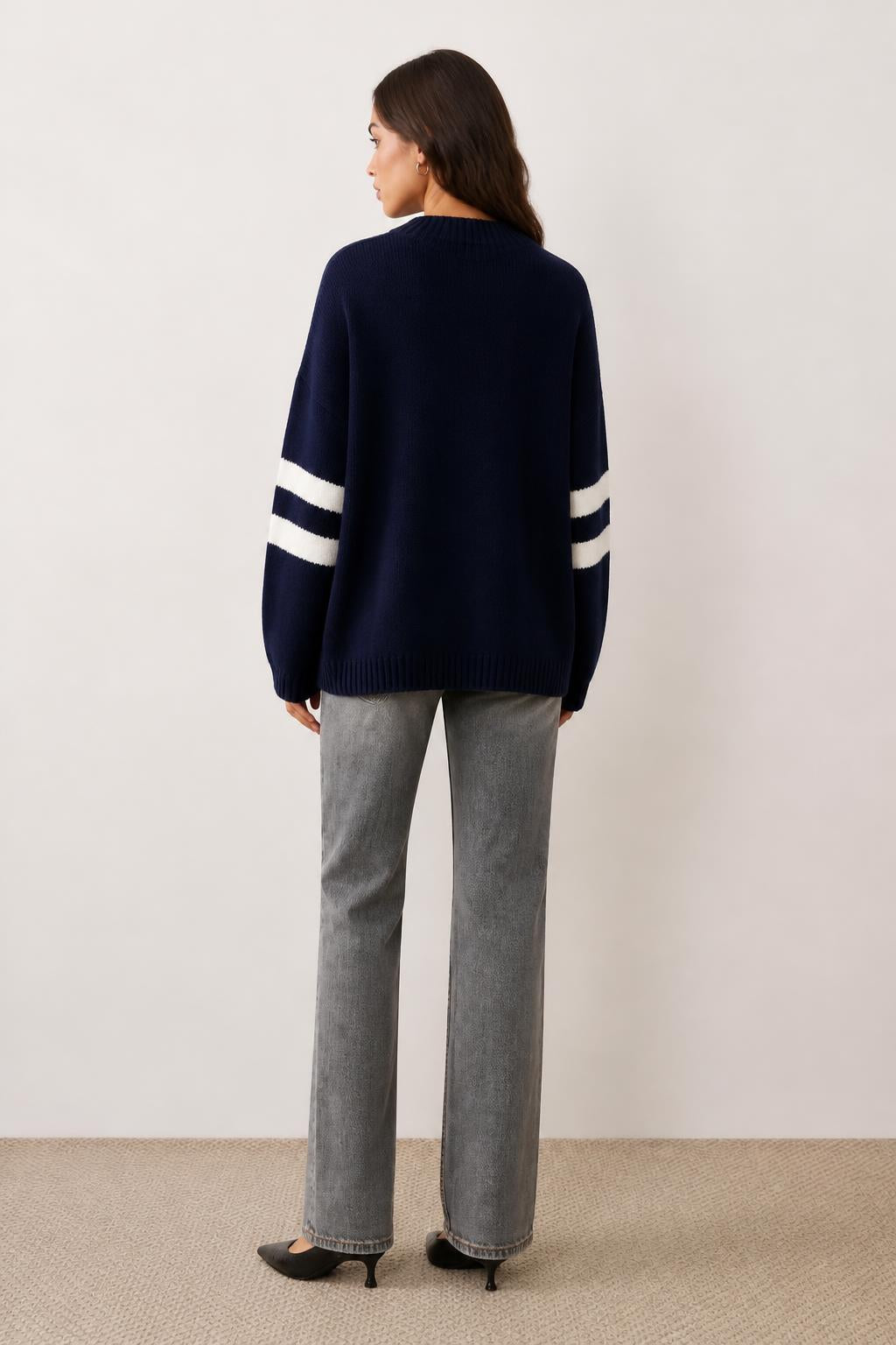 Olivia | Winter Sweater, Trendy Star Pattern for Party and Casual - back view