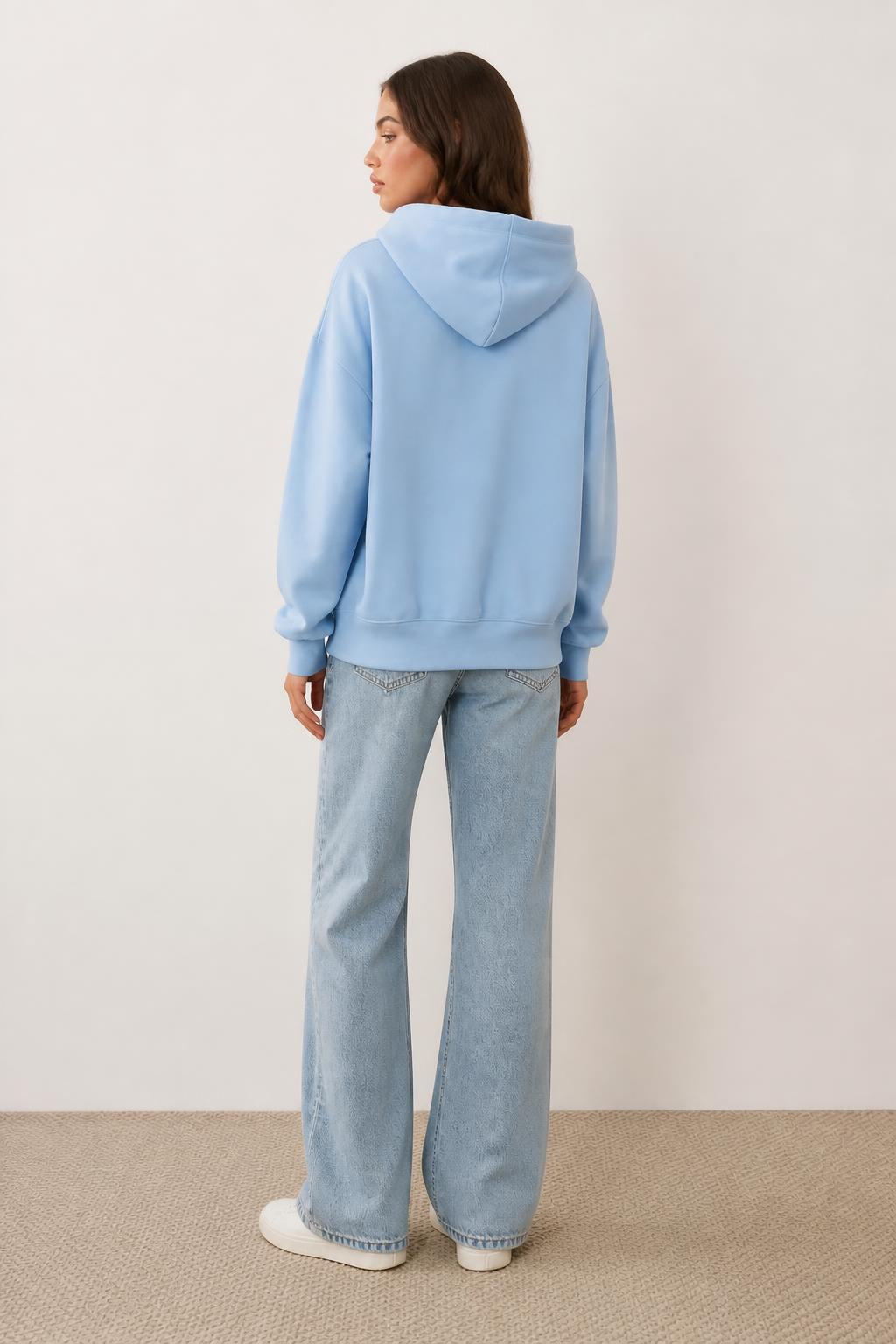 Isabella | Cute Hoodies, Heart and Multicolor Print with No Pockets - back view