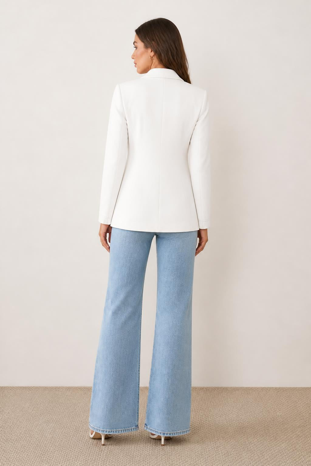 Emma | Casual Blazer Women, Single-Button Long Sleeve - back view