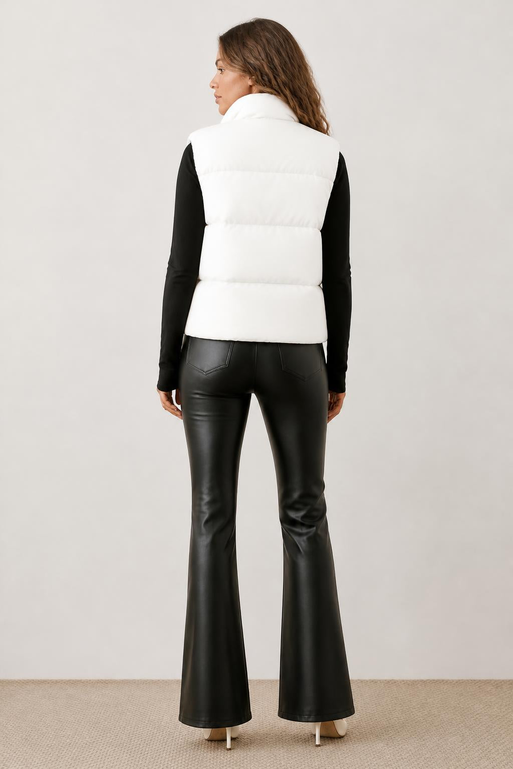 Amelia | Vest for Work, Reversible Zip Jacket in Commuter Style - back view