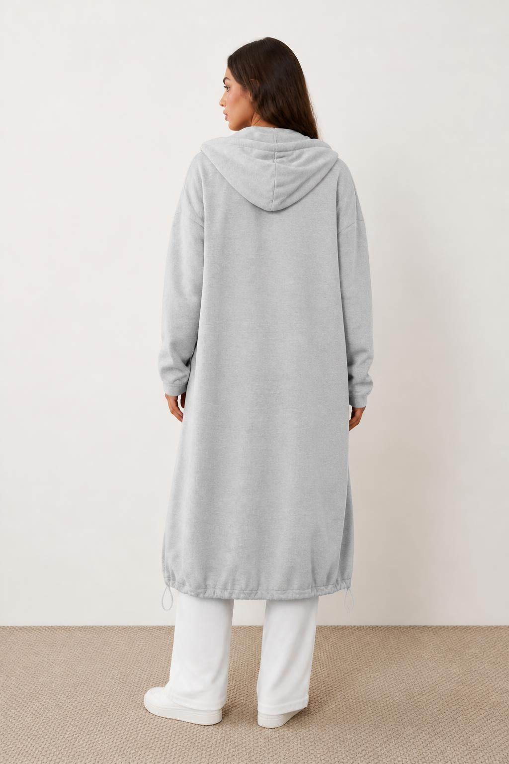 Amelia | Jackets with a Hood, Long Elastic Zip for Autumn and Winter - back view