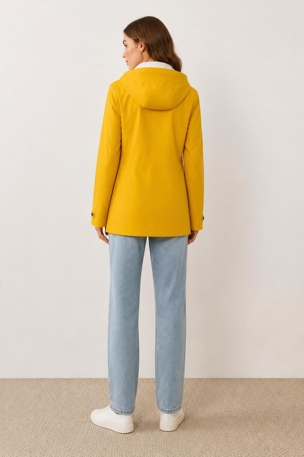 Sophia | Winter Coats, Solid Color for Women - back view