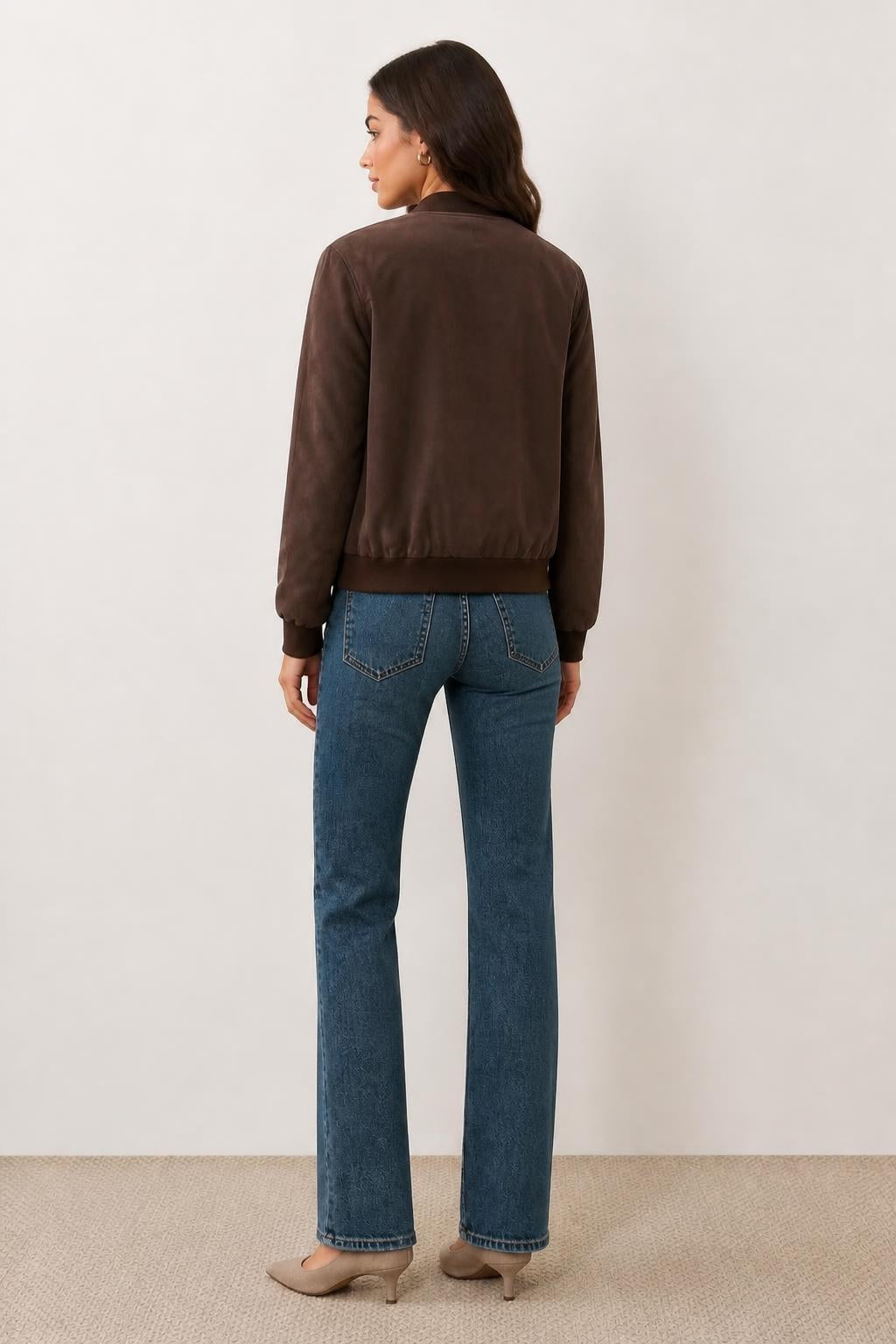 Isabella | Women's Jackets, Casual Solid Color Long Sleeve - back view