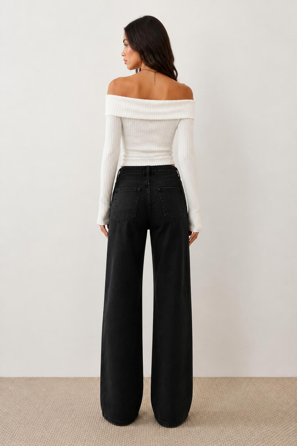 Mia | Long Sleeve Tops, Simple Fitted Style for Women - back view