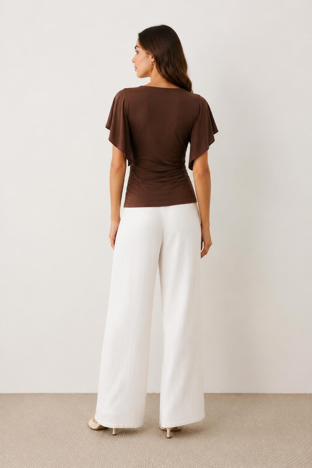 Sophia | Womens T Shirts, Relaxed Round Neck Short Sleeve for Autumn - back view