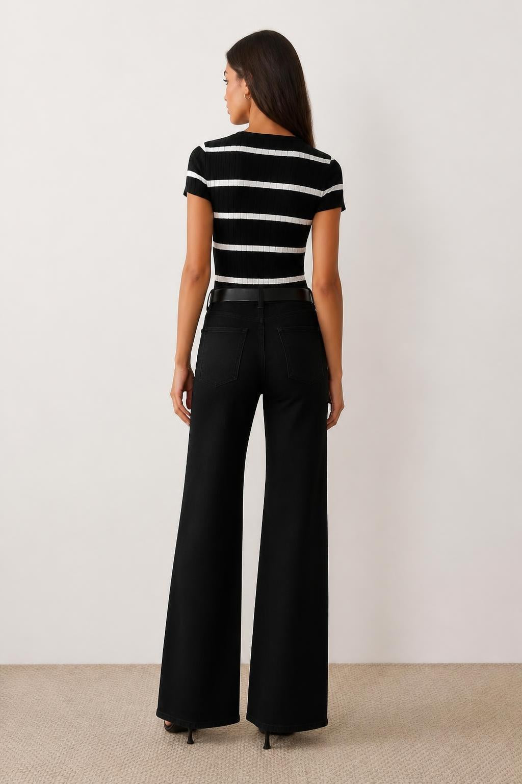 Isabella | T Shirts for Women, Round Neck Relaxed Fit - back view