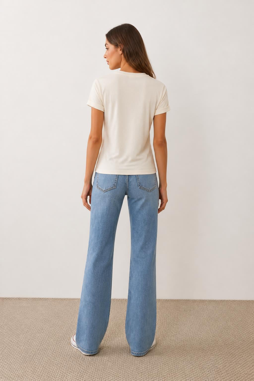 Sofia | Graphic Tees Women, Casual 'It's Fine' Coffee Mug Print - back view