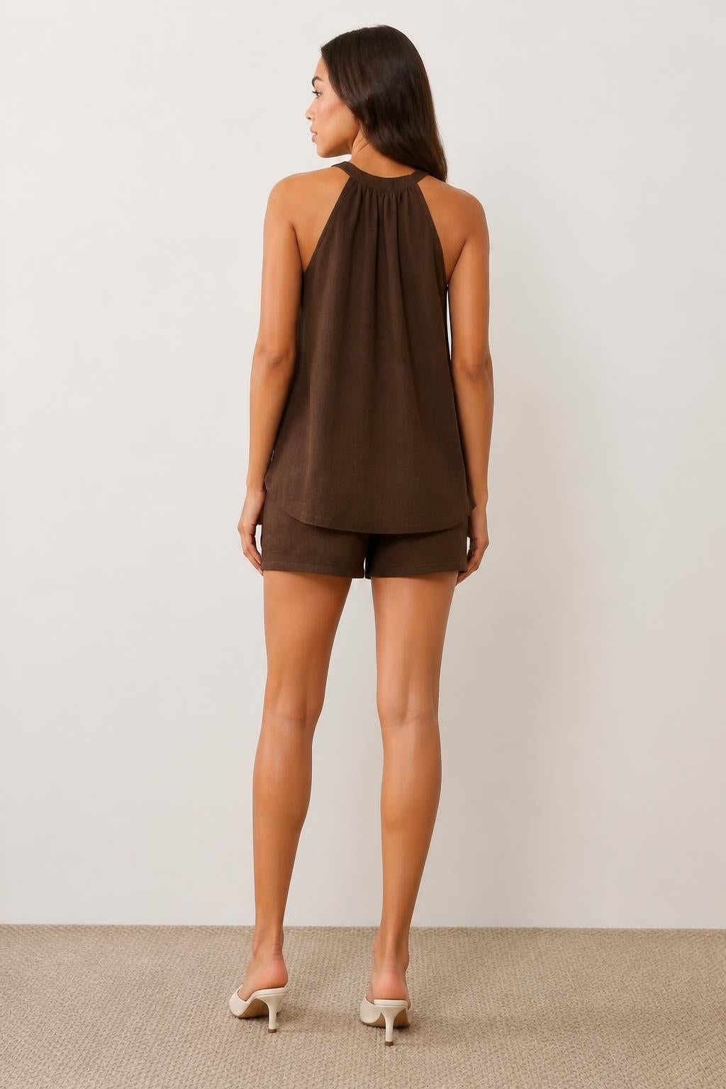 Charlotte | Beach Clothes for Women, Elegant Round Neck Casual Set - back view