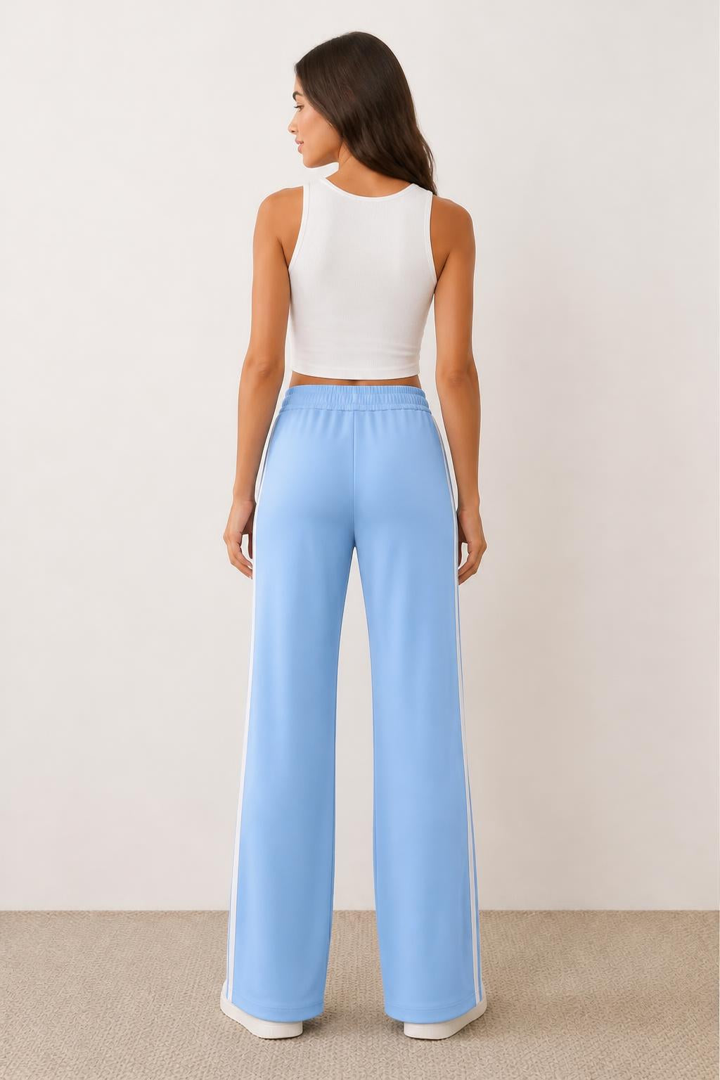 Evelyn | Ladies Dress Pants, Long Casual & Elegant with Unique Waist Design - back view