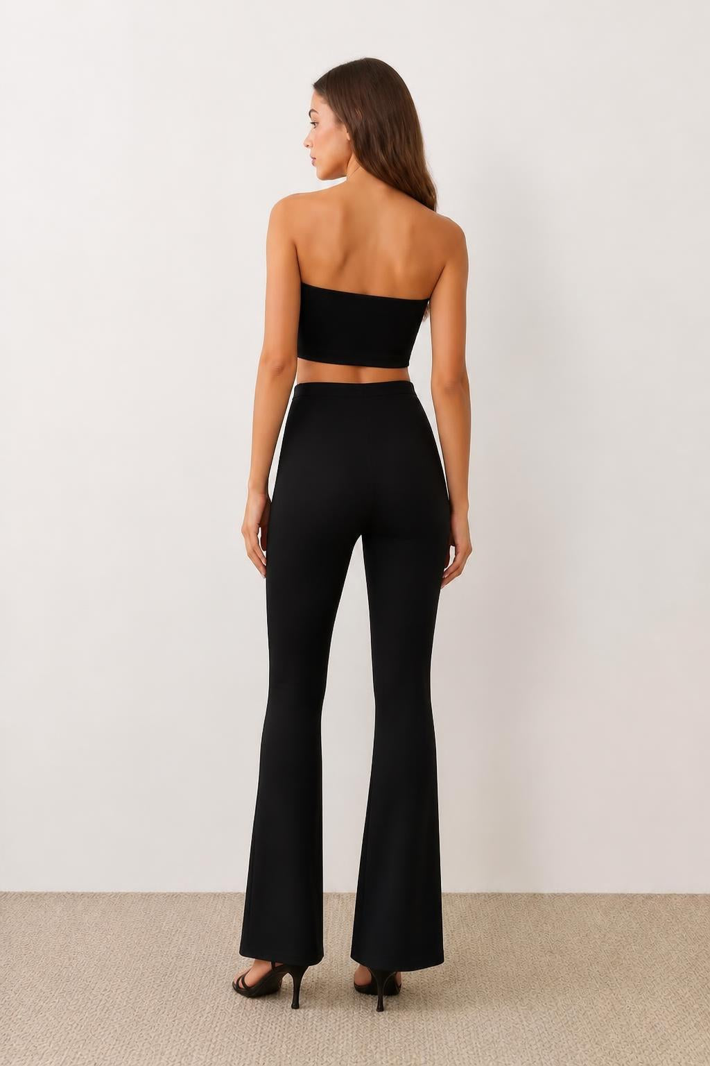 Charlotte | Trousers, Women's Pants with Gold Buckle - back view