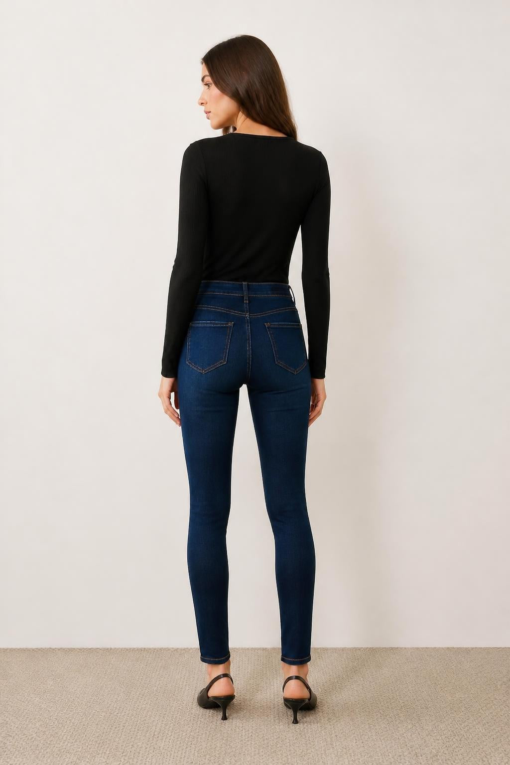 Amelia | Skinny Jeans for Women, Versatile High-Waisted Elastic Fit - back view