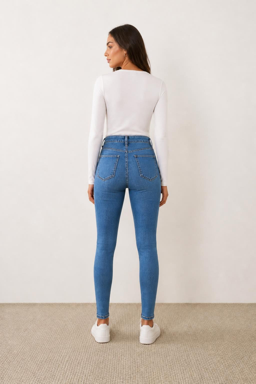 Emma | Jeans Ladies, Women's Long Denim Style - back view