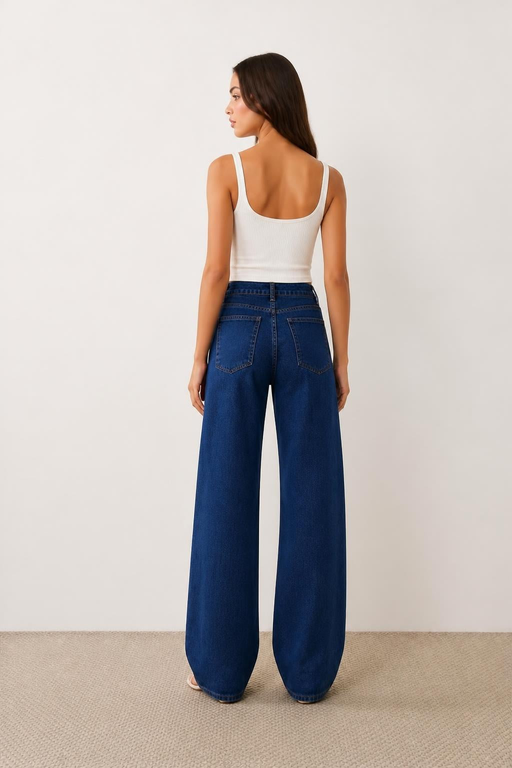Sophia | Straight Leg Jeans, Trendy Versatile Women's Denim - back view