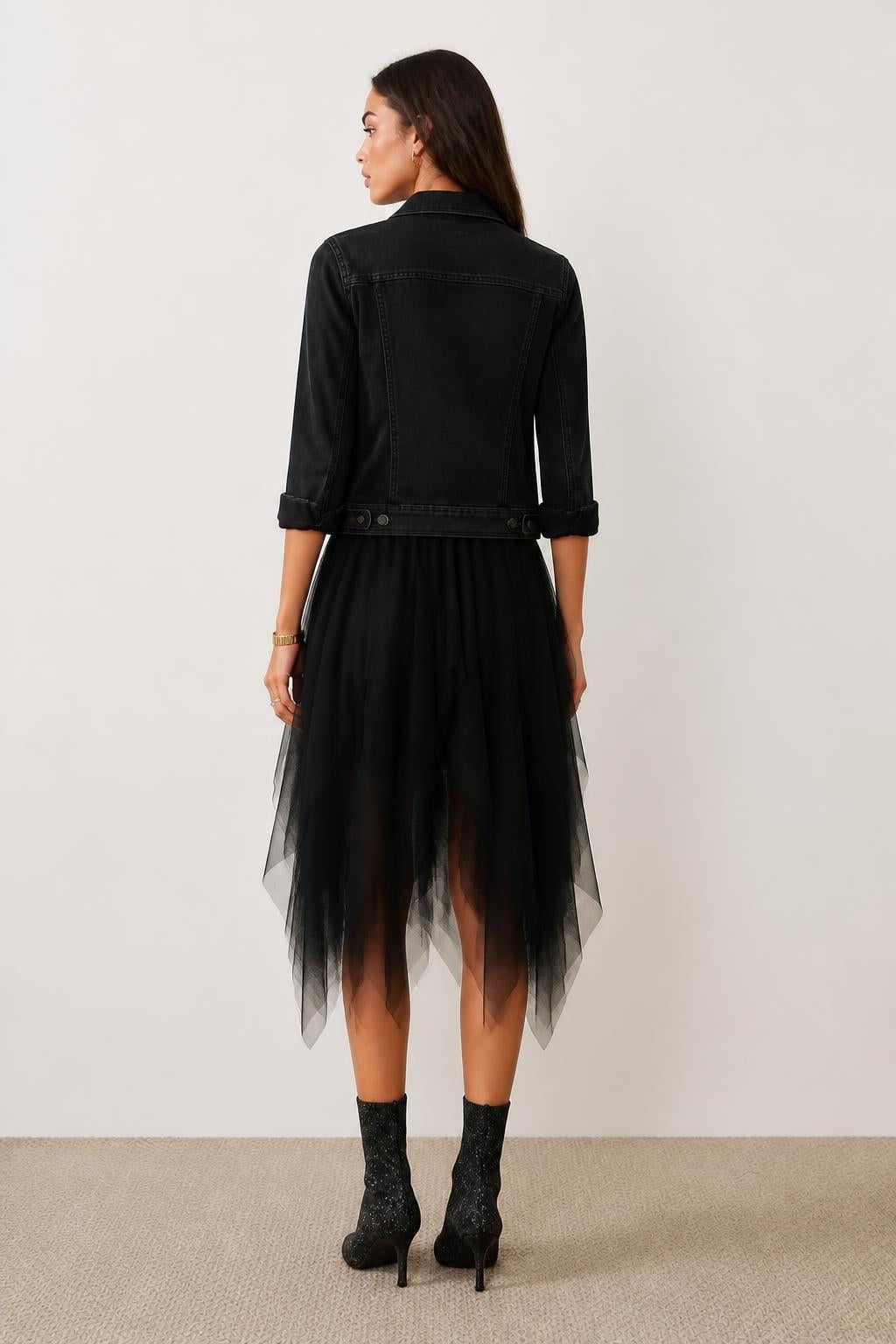 Amelia | Tulle Skirt, Elegant High-Waist Layered - back view