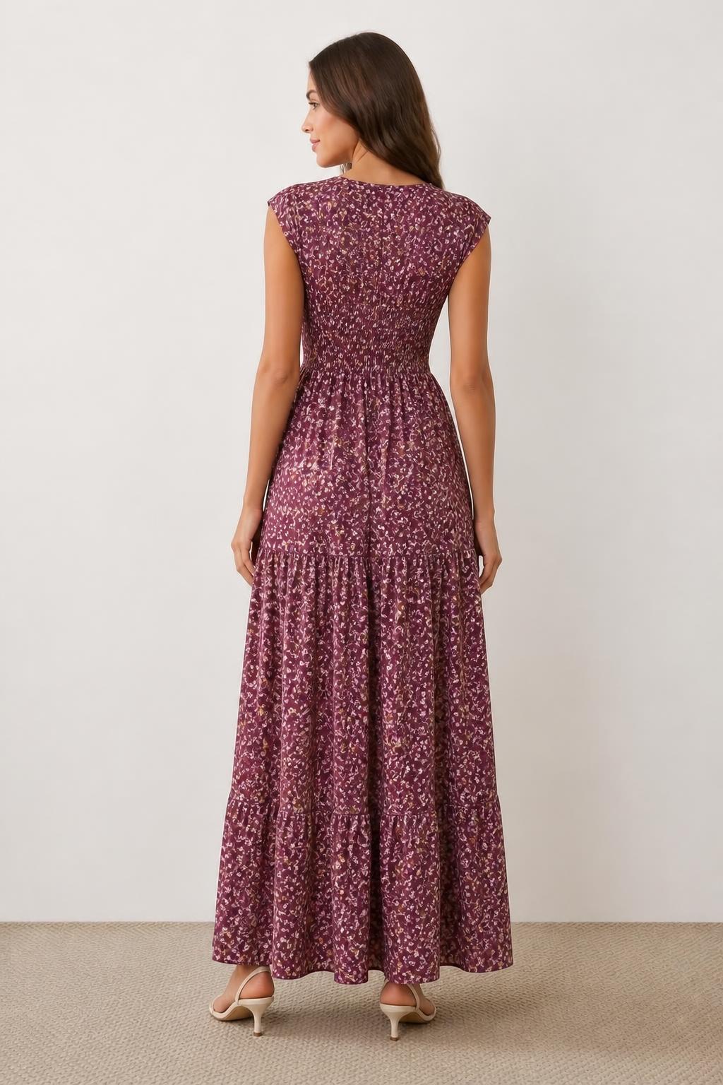 Evelyn | Floral Maxi Dress for Women, Spring Style - back view