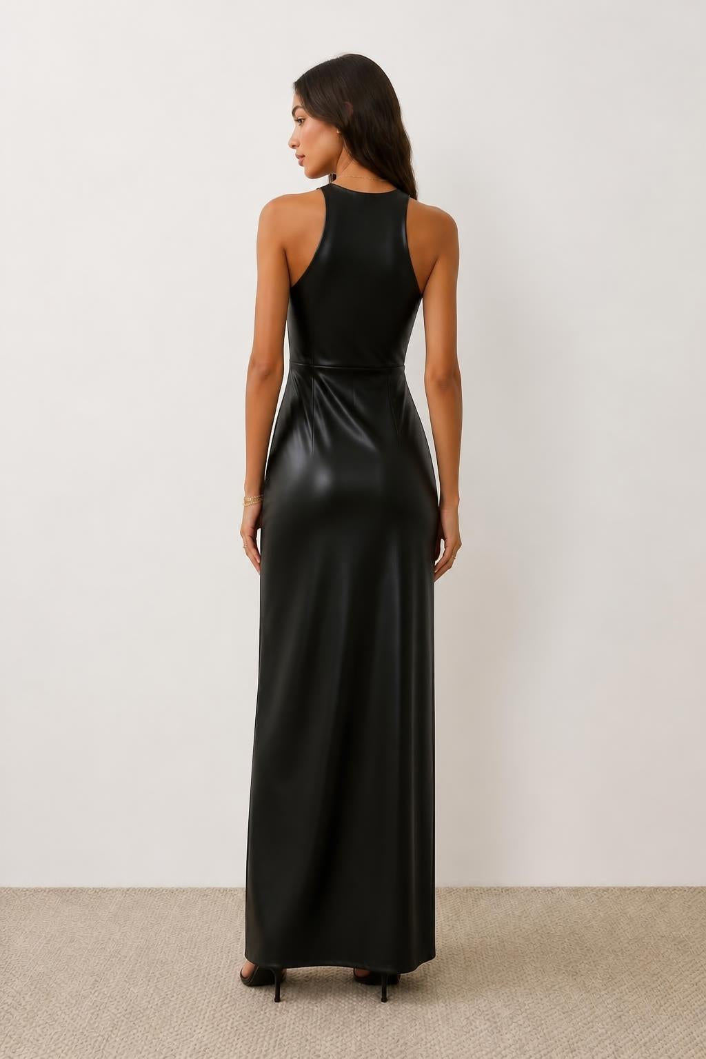 Amelia | Pinafore Dress, Elegant Sleeveless Style - back view