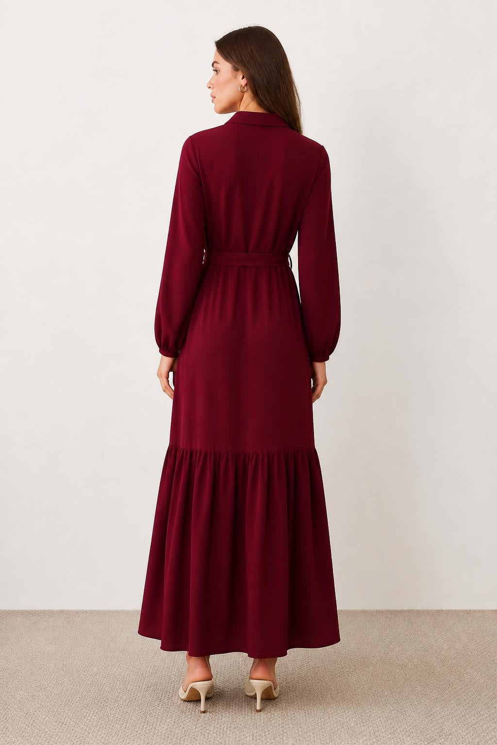 Mia | Ruffle Dress, Versatile Shirt Style for Spring and Fall - back view