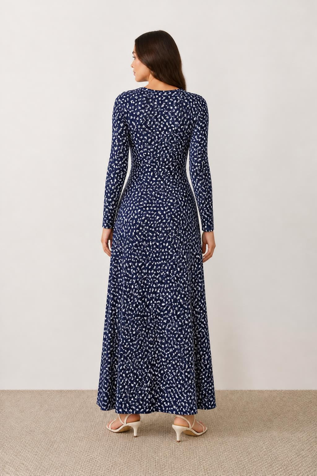Sophia | Winter Dress, Trendy Women's Floral for Fall and Winter - back view