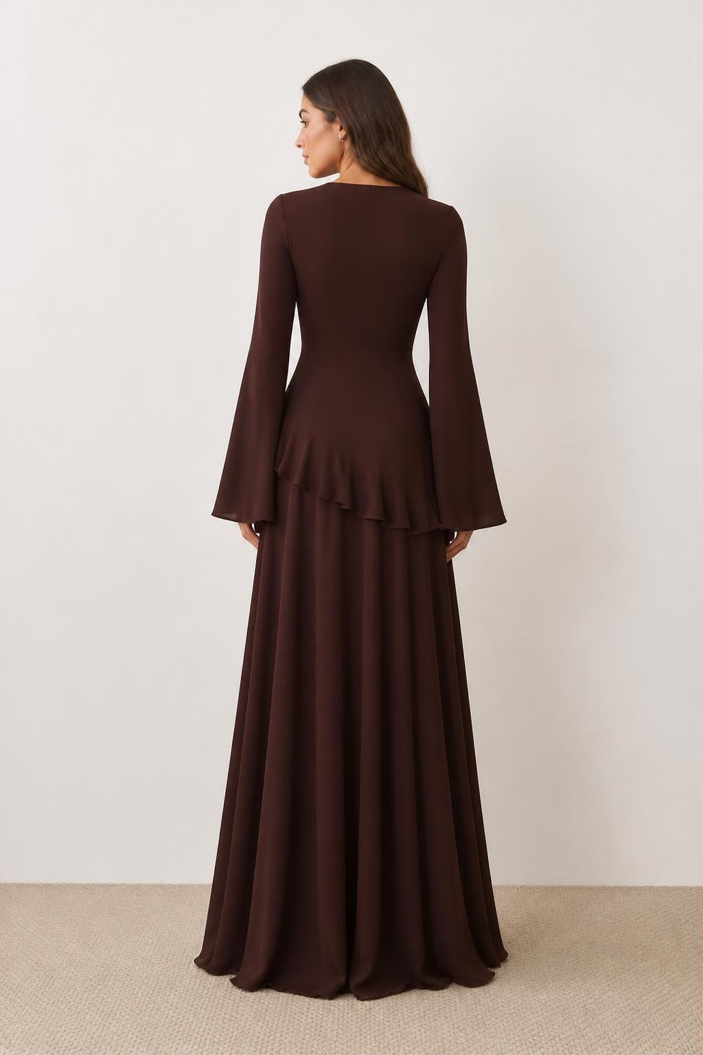 Eliana | Evening Gowns, French-Style Vintage Dress - back view
