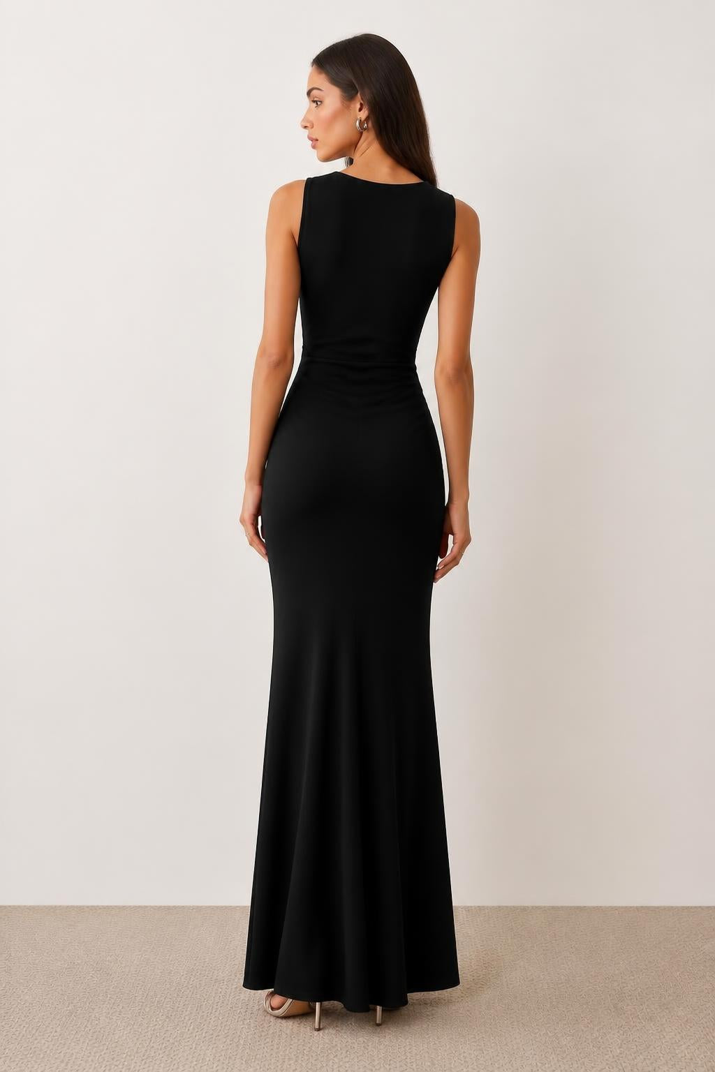 Charlotte | Rhinestone Dress, Elegant Sleeveless Bodycon Evening Style - back view
