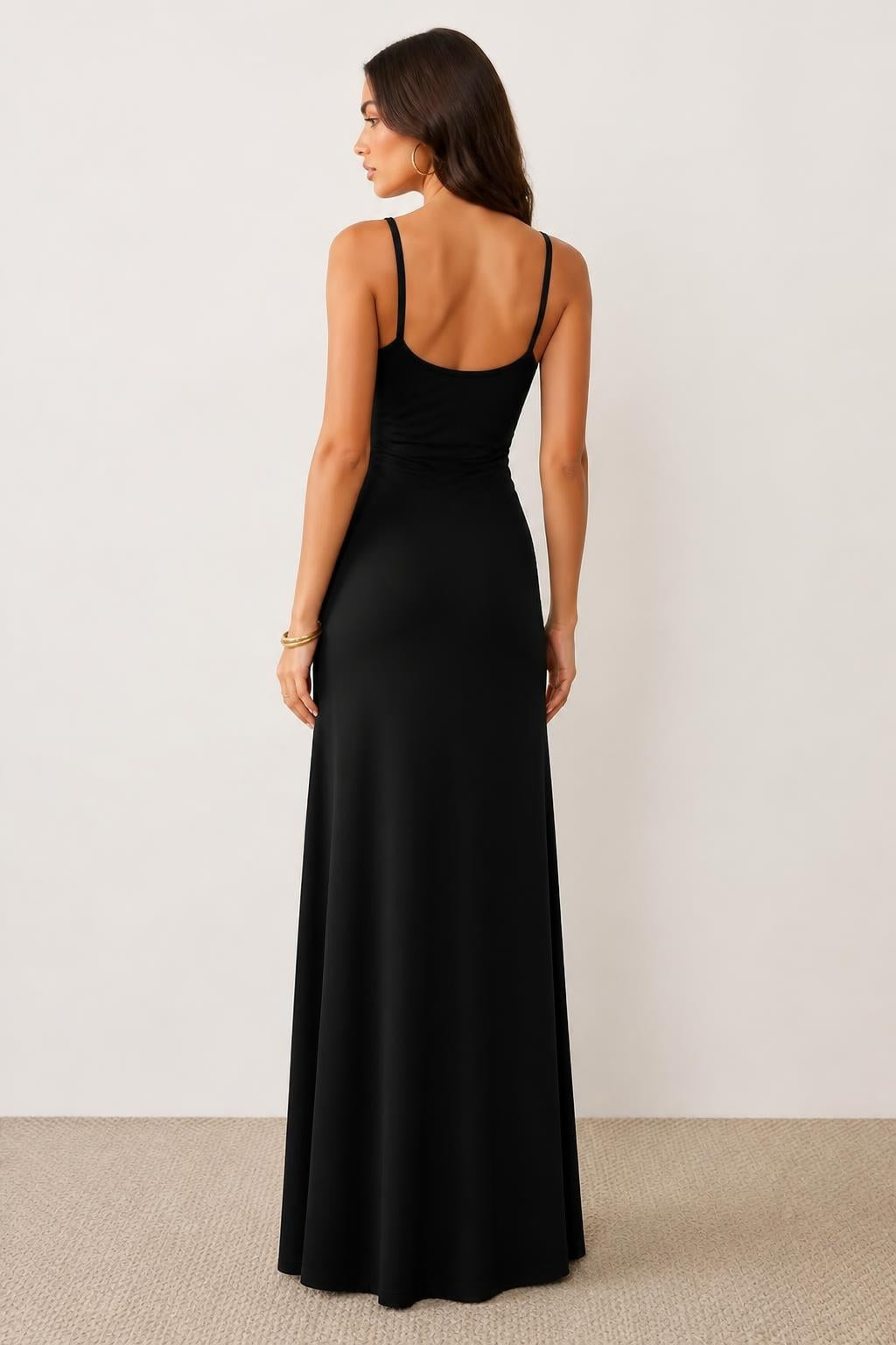 Emma | Bodycon Dress, Fitted Sling Style with One-Step Skirt - back view