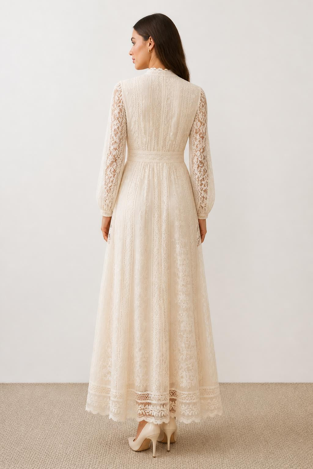 Isabella | Wedding Guest Dress, Elegant Vintage Lace - back view
