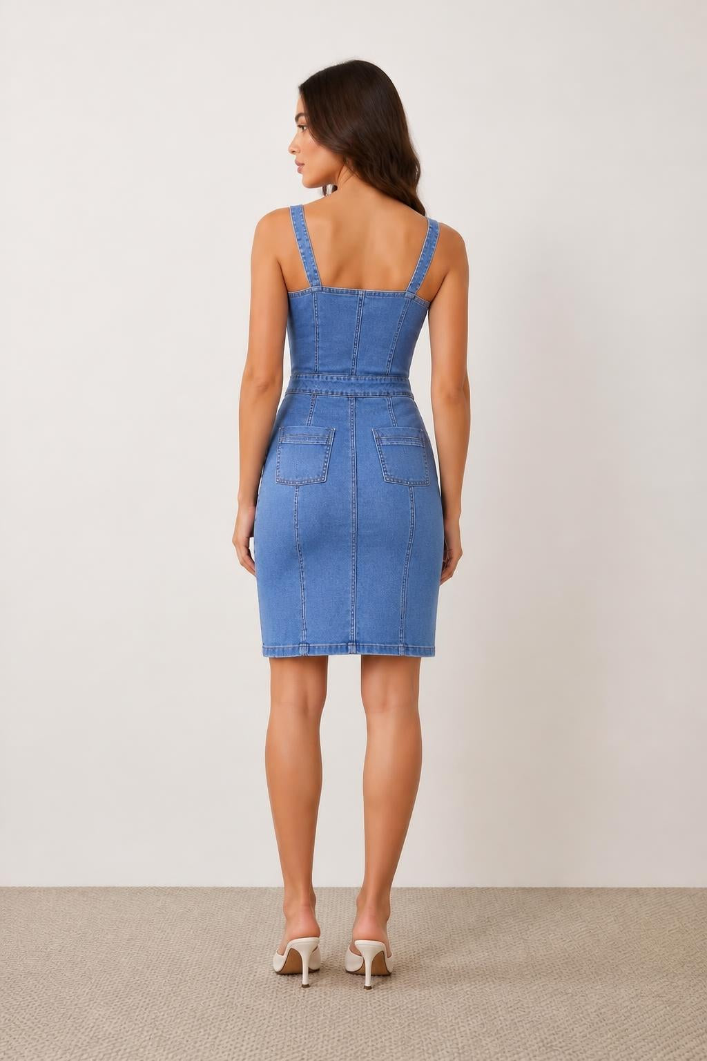 Isabella | Denim Dress, Women's Dress in Denim - back view