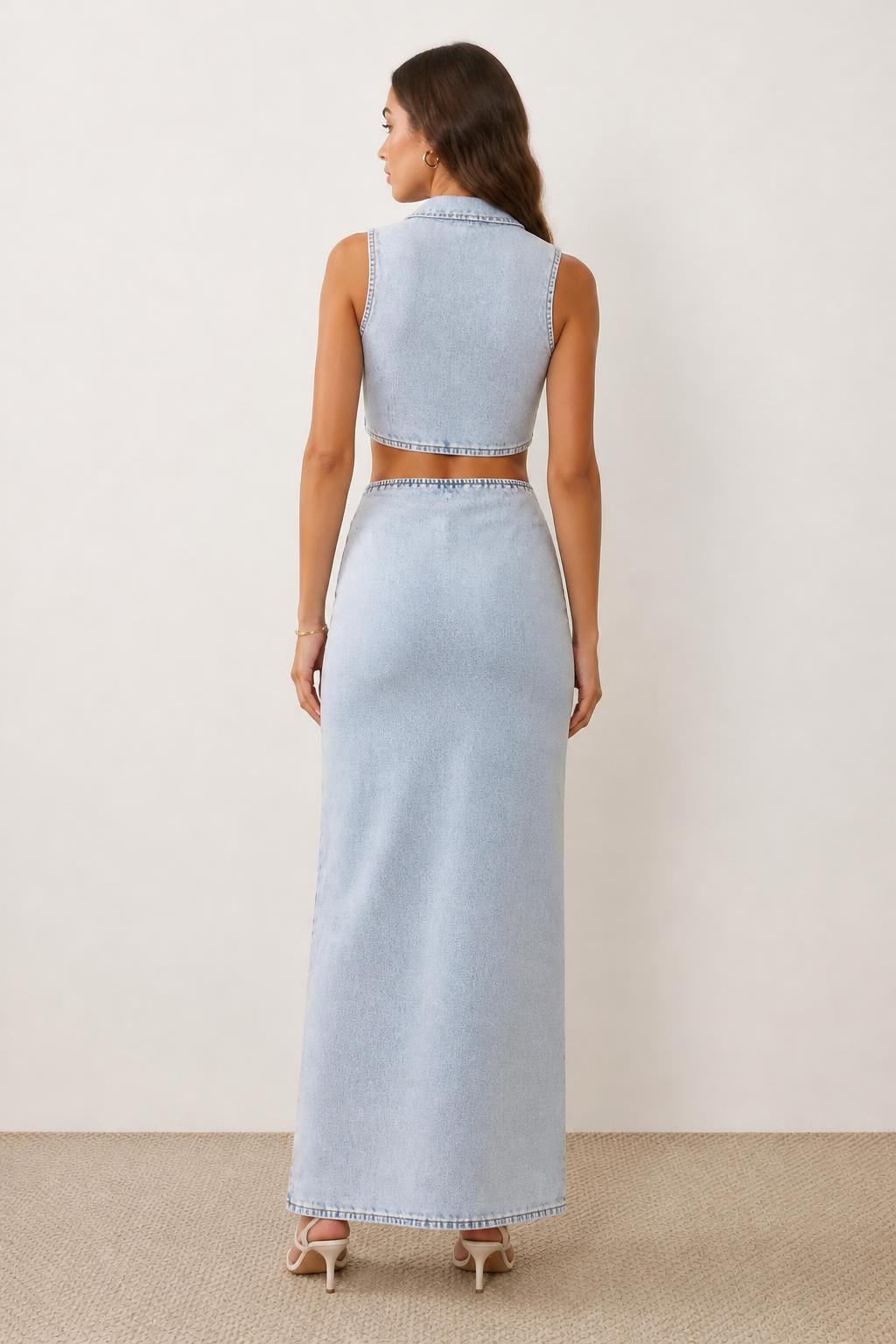 Eliana | Jean Dress, Hip-Shaping Denim Skirt Style - back view