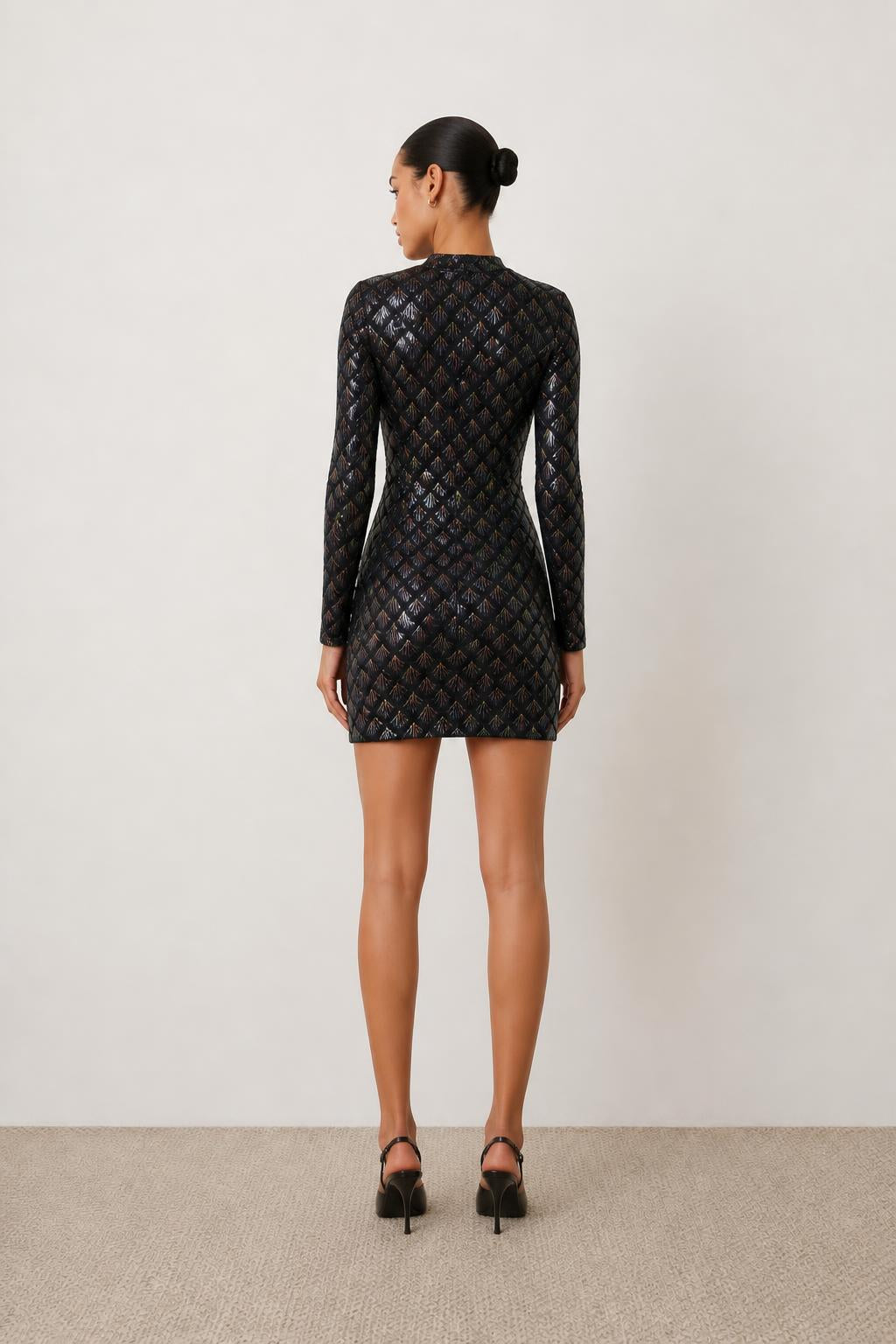 Isabella | Long Sleeve Sequin Dress, Elegant Bodycon Fit - back view