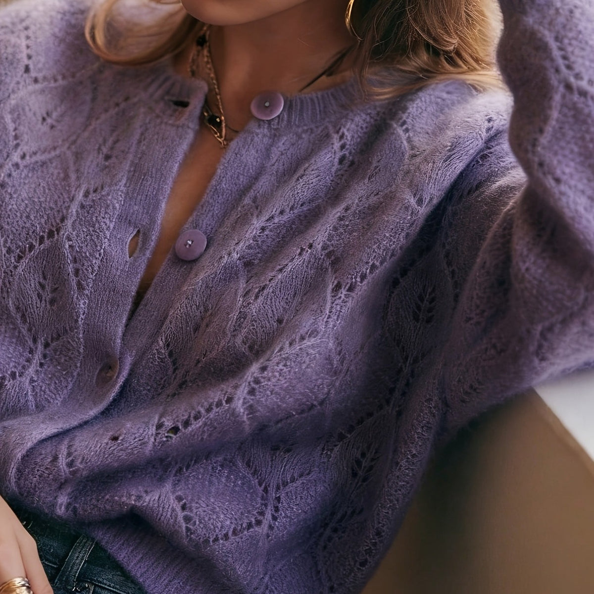 Women's French Openwork Loose Cardigan