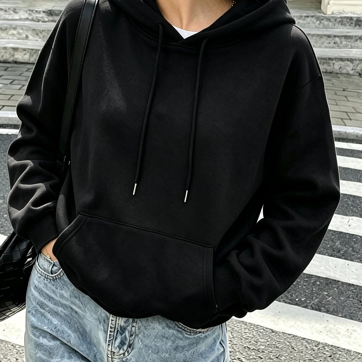 Autumn/Winter Trendy Drawstring Hoodie for Cold Weather