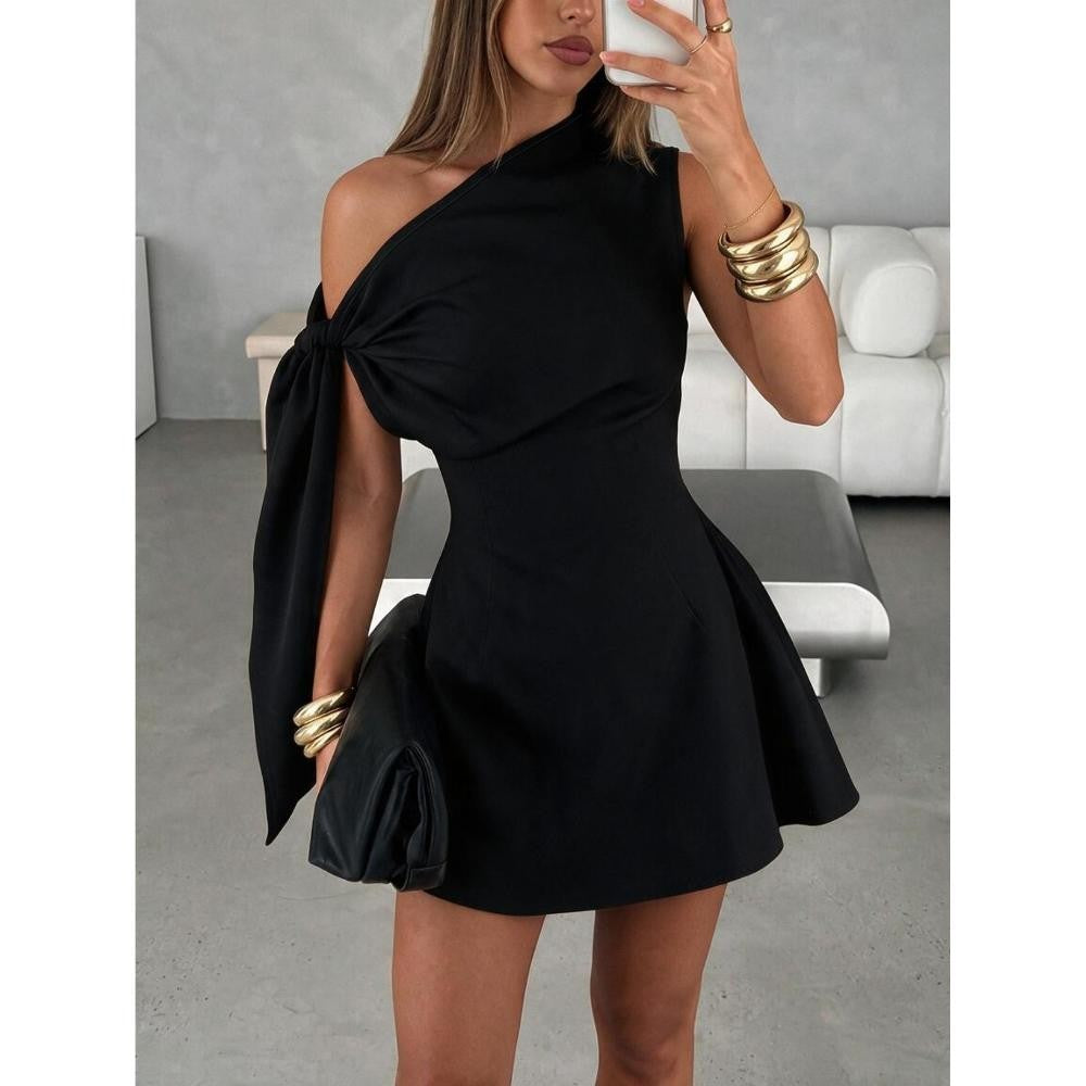 Elegant One-Shoulder Short Dress for Women