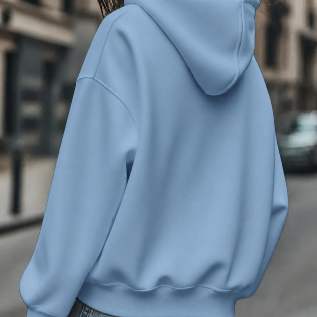 Trendy women's hoodie, no pockets, heart & multicolor print