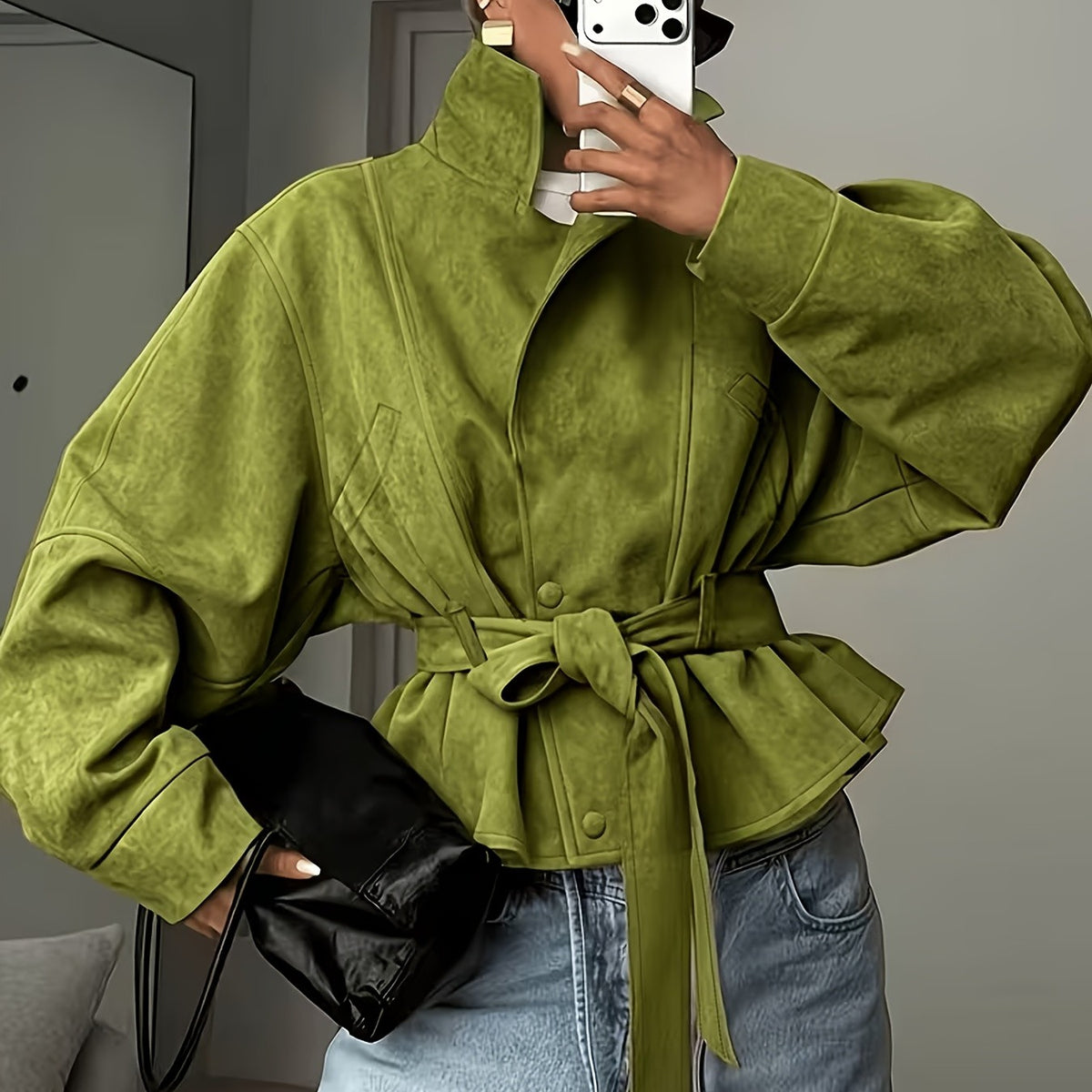 Elegant Women's Fall/Winter Tie-Waist Long-Sleeve Coat