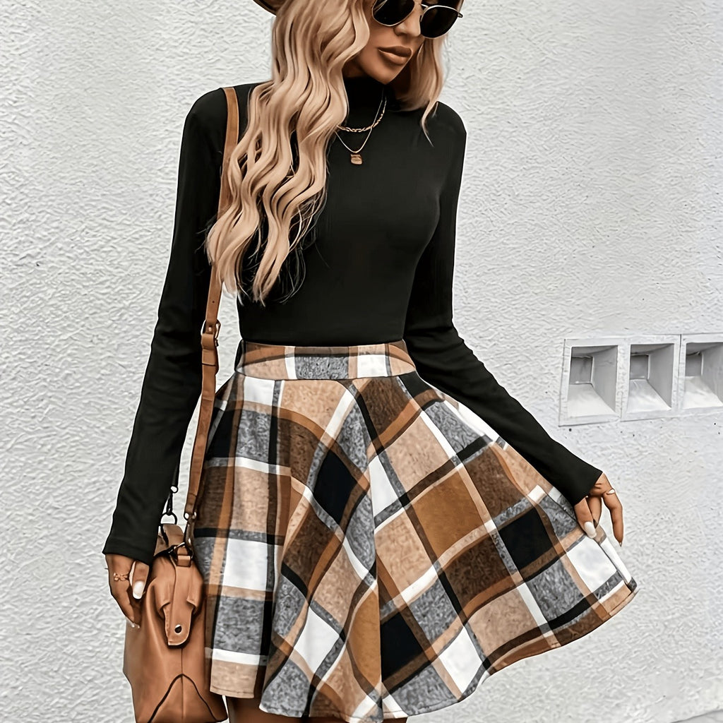 Casual Elegant Tartan A-Line Women's Skirt