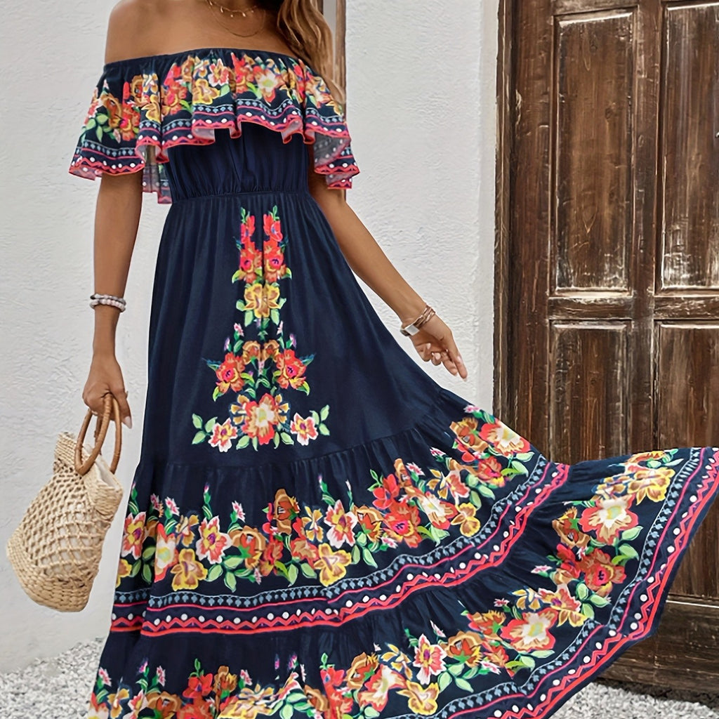 Women's Floral Off-Shoulder Dress 2A9277