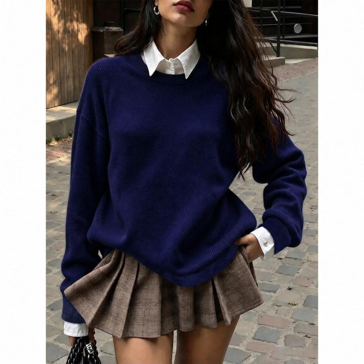 Women's Oversized Heart-Print Sweater