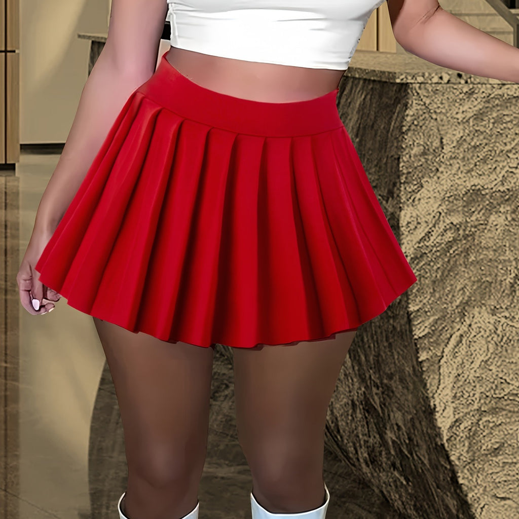 High-Waist Pleated Mini Skirt — Flattering Solid Color
