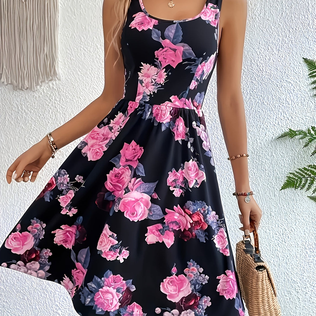 Elegant Women's Floral Print Dress