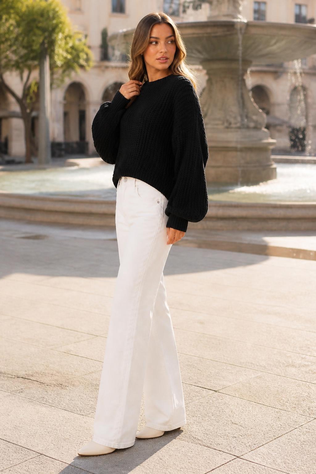 Evelyn | Chunky Knit Sweater, Round Neck for Autumn and Winter
