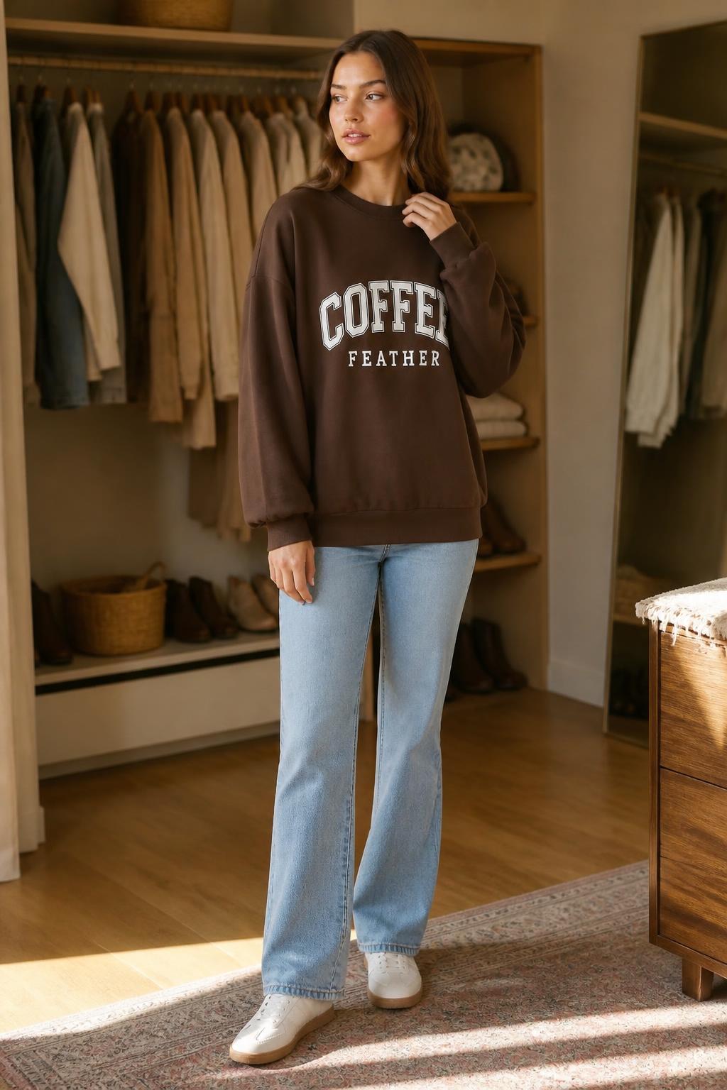 Eliana | Graphic Sweatshirt, Letter-Print Round-Neck Long Sleeve