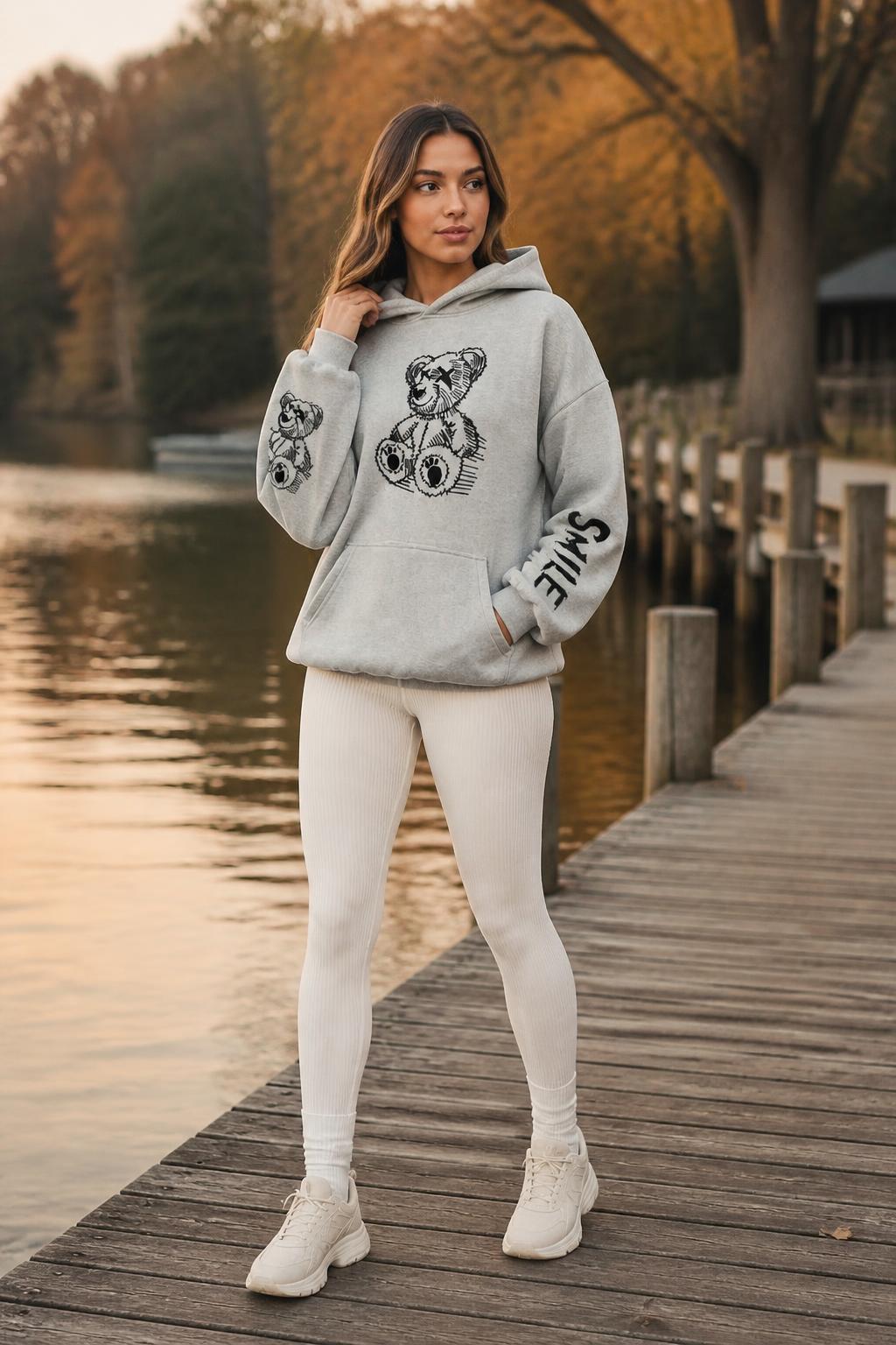 Sofia | Vintage Hoodie, Y2K Retro Sketch-Print Fleece Sweatshirt