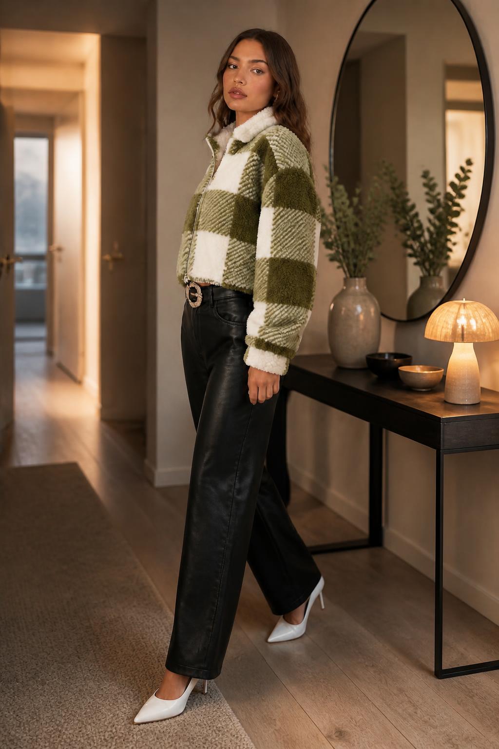 Sofia | Plaid Jacket Womens, Checked Zip-Up