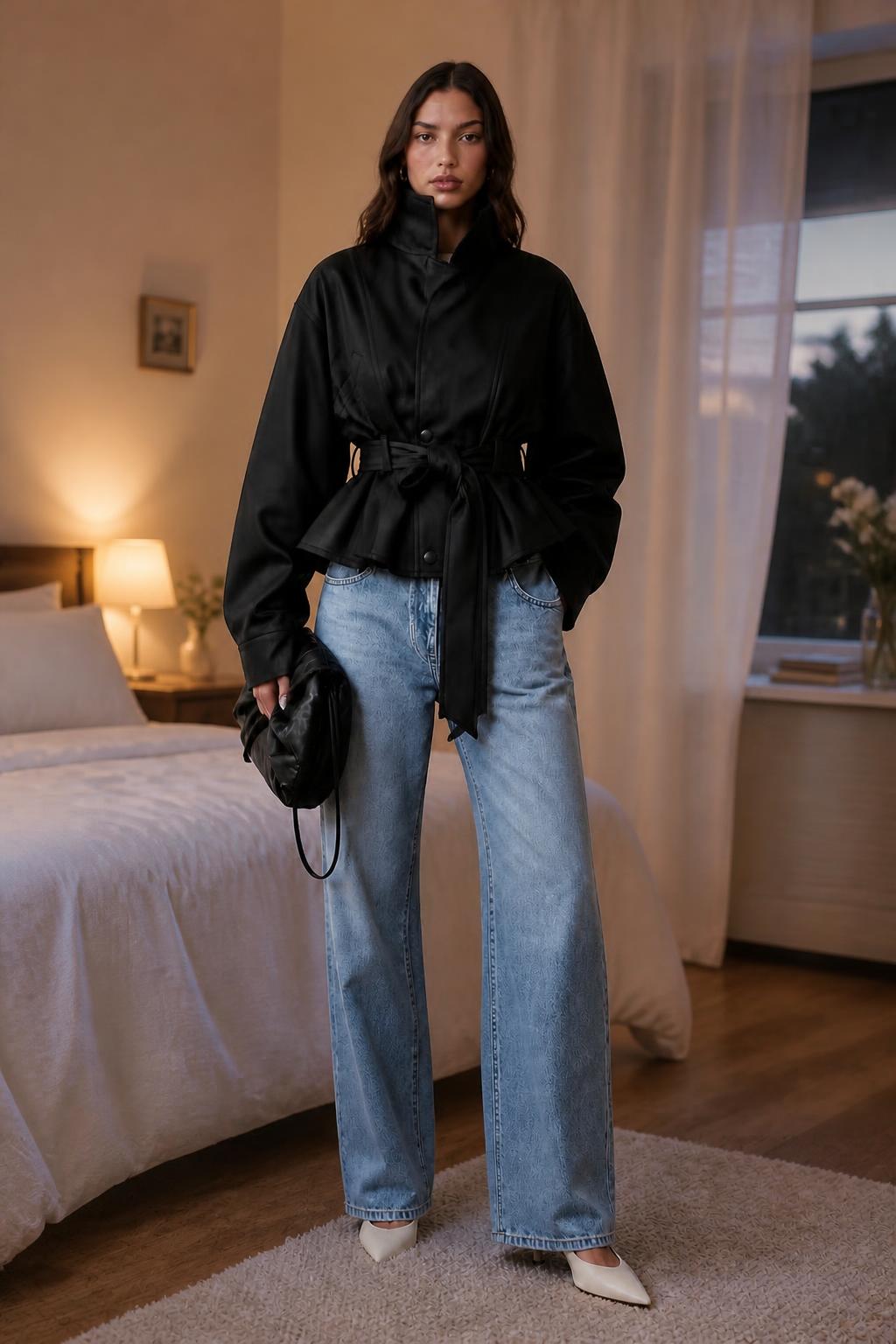 Mia | Womens Coats, Elegant Tie-Waist Long Sleeve for Fall and Winter