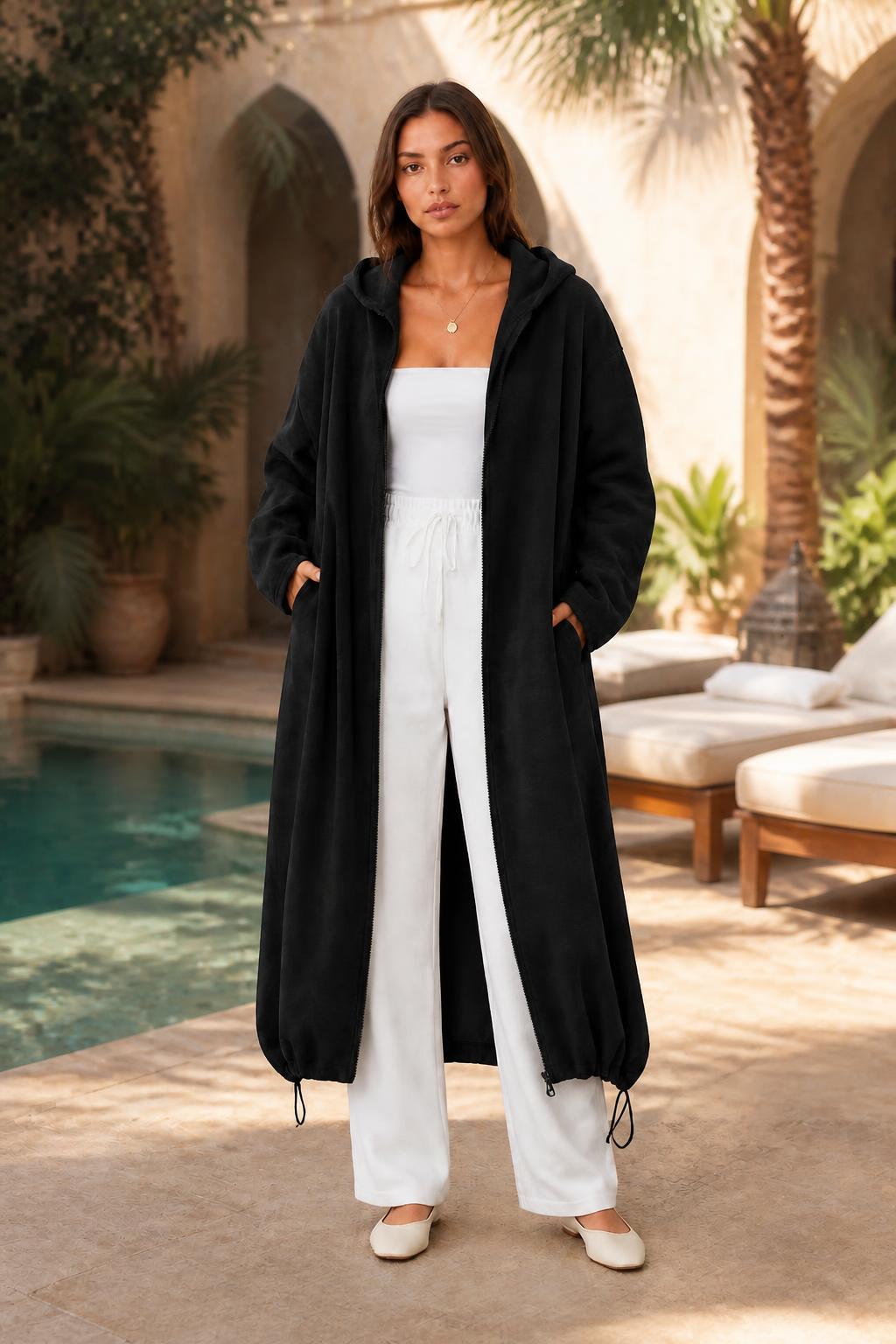 Amelia | Jackets with a Hood, Long Elastic Zip for Autumn and Winter