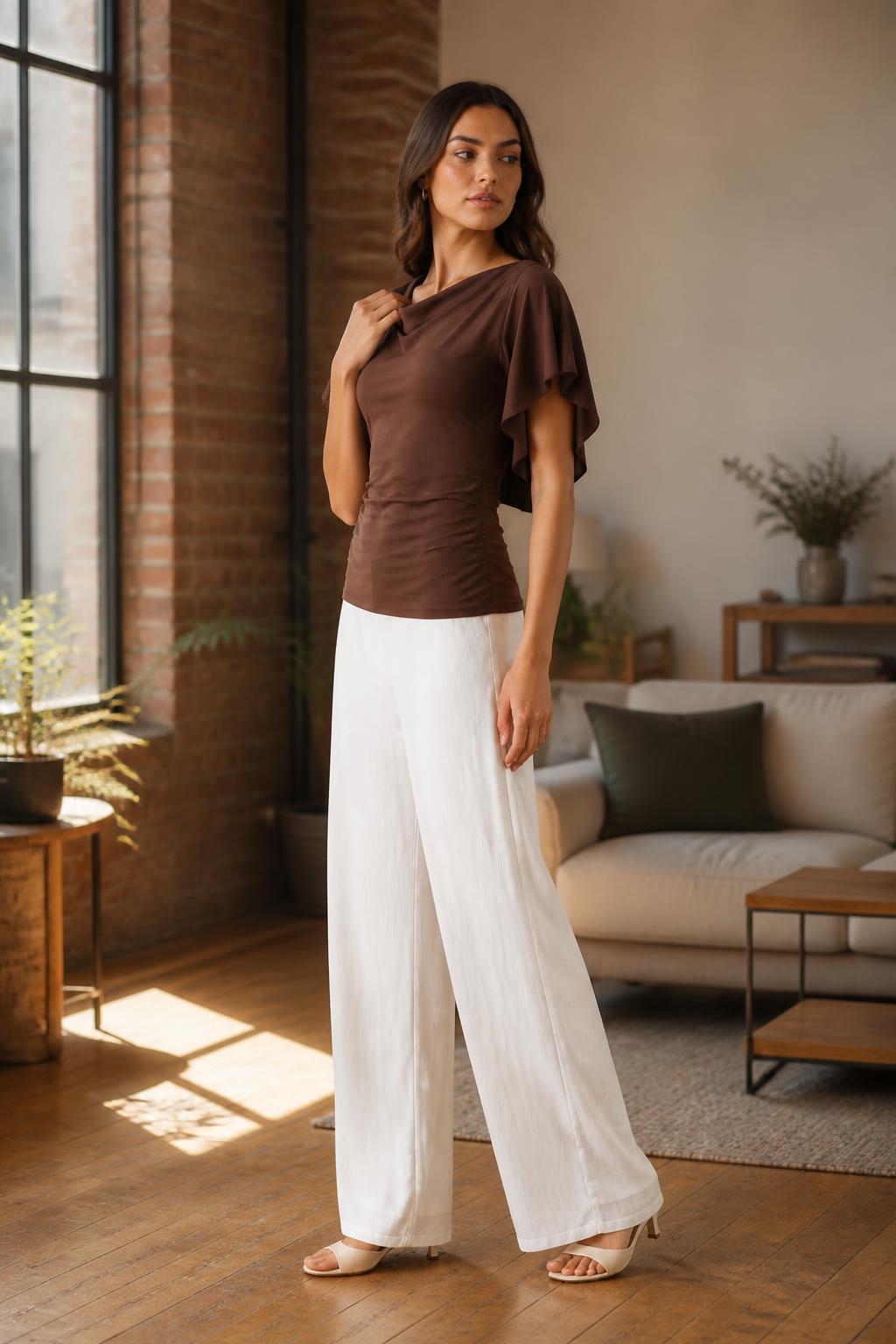 Sophia | Womens T Shirts, Relaxed Round Neck Short Sleeve for Autumn