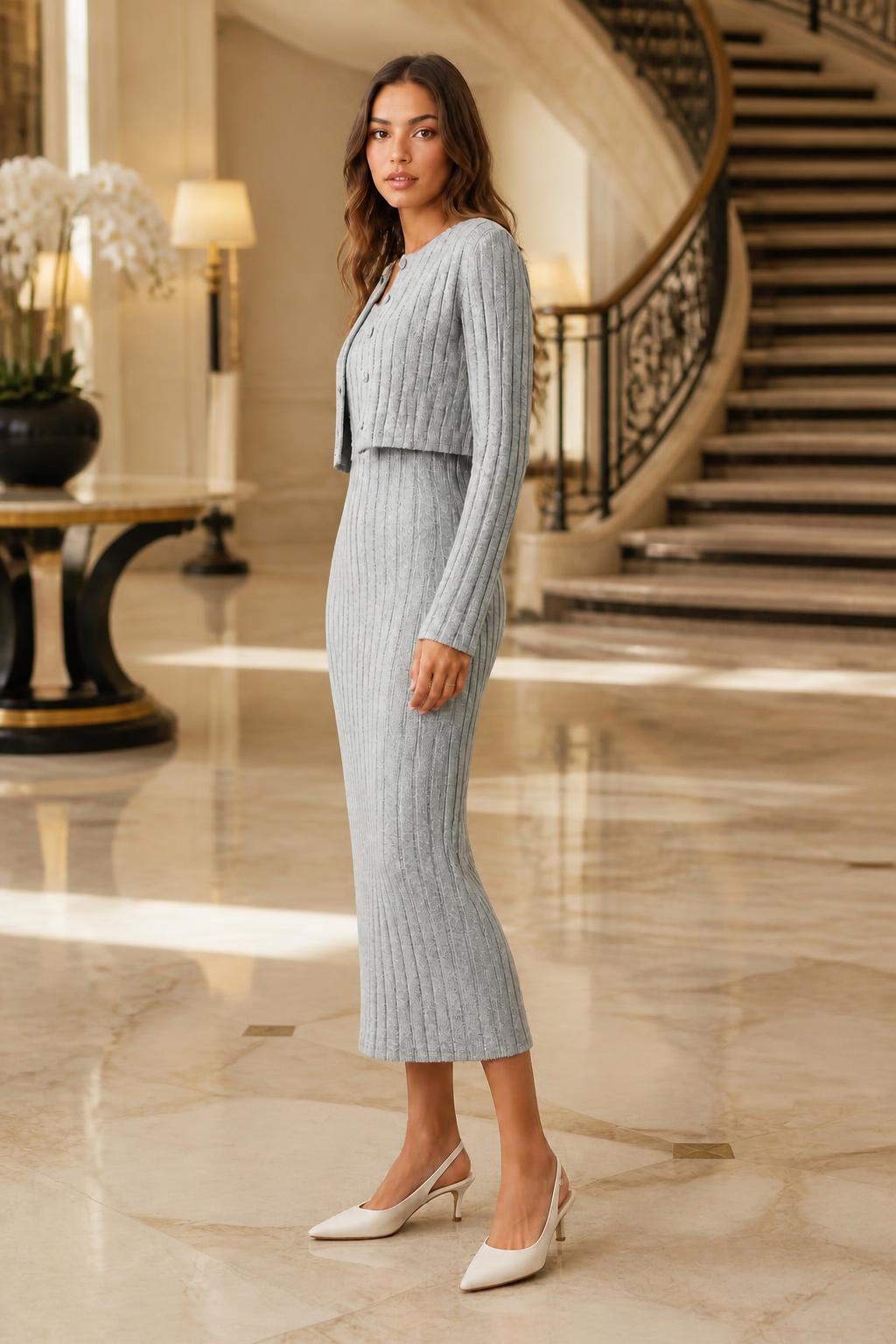 Charlotte | Knit Dress, Ribbed Dress Set