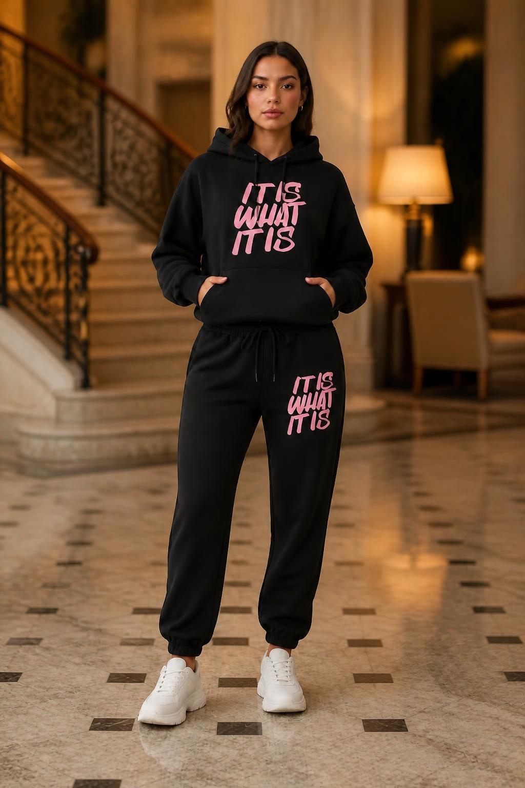 Olivia | Sweatsuit Women, Fleece Hoodie & Sweatpants 'It Is What It Is'